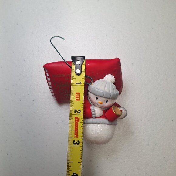 Hallmark Keepsake Warm‎ Cozy Christmas Ornament Snowman Hot Cocoa Winter Pillow - Picture 9 of 9